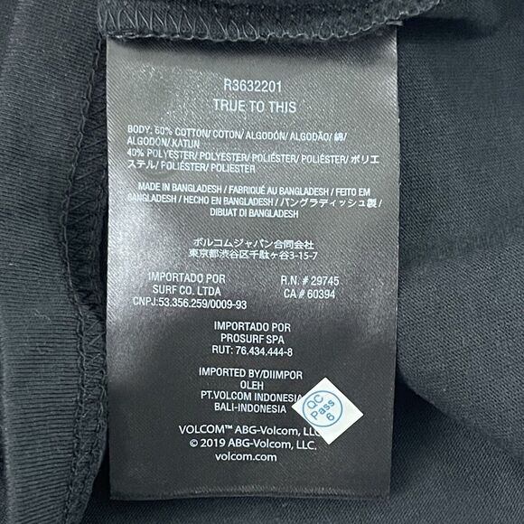 Volcom T Shirt Werkin Doubles LS Tee Kids XS 5/6 Black Logo Long Sleeve NWT - Picture 7 of 10